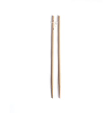 Long bamboo cooking chopsticks over a white background.